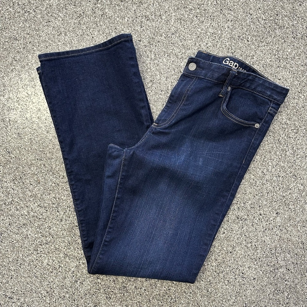 Gap 1969 Jeans Perfect Bootcut Womens 33x32 Relaxed Mid Rise Dark Wash Stretch